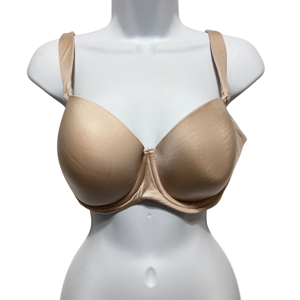 Soma Vanishing 360 Perfect Coverage Bra 36DD Nude Beige Underwire Back Smoothing